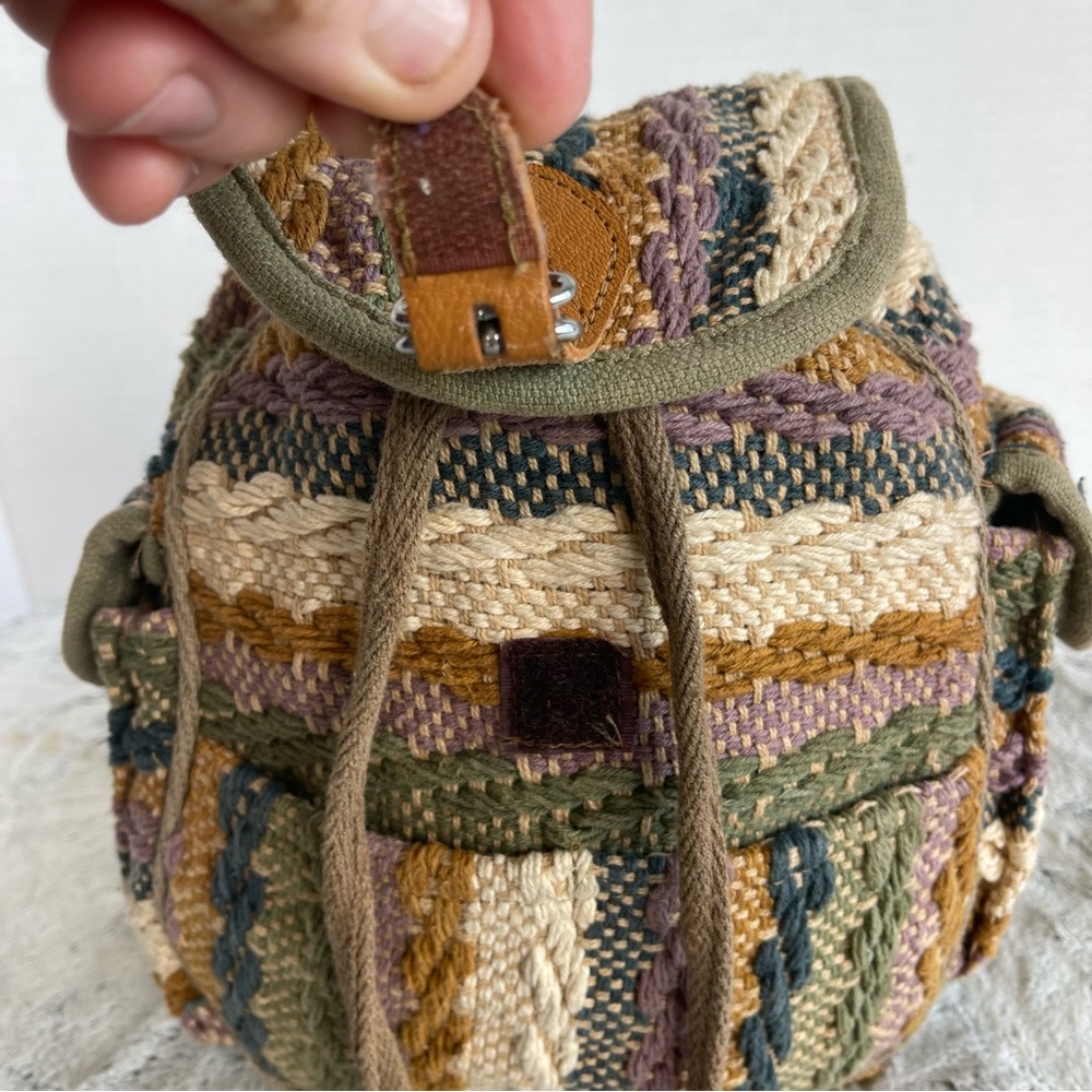 Multicolor Woven  Small Backpack - Picture 2 of 15